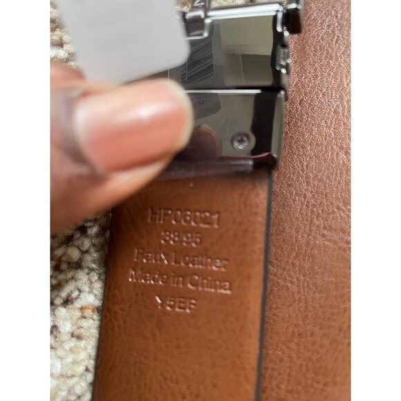 Perry Ellis Belt Size 38 Brown Faux Leather - Picture 9 of 9
